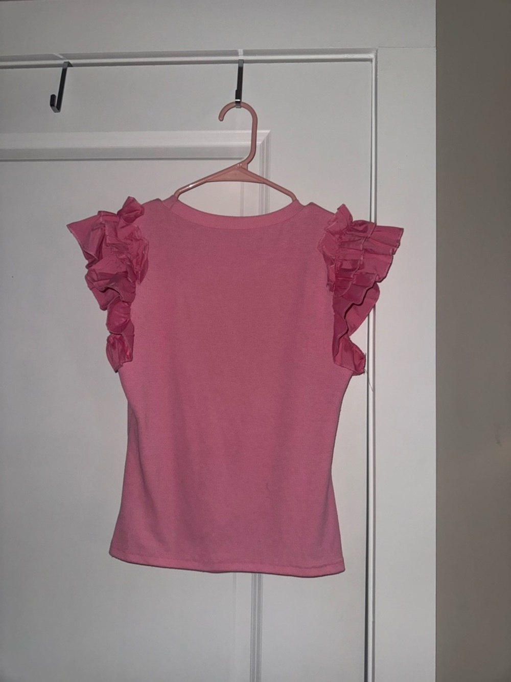 Ruffle Sleeve Pink Knit Top